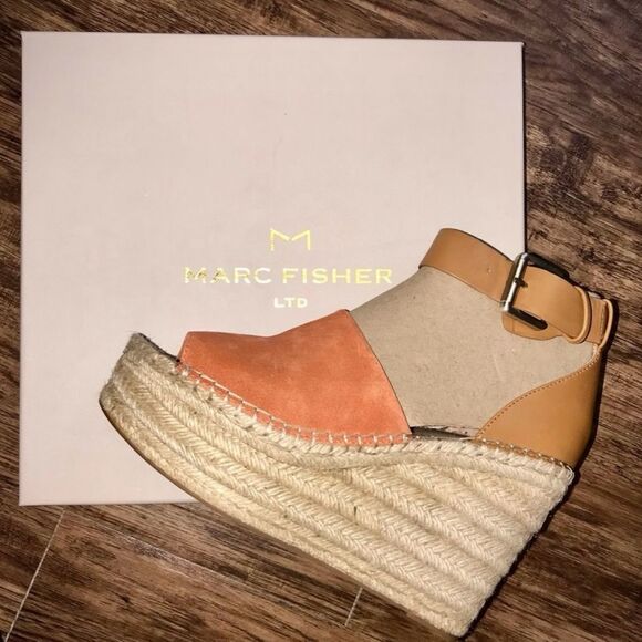 🆕 Marc Fisher Adalyn Espadrille Wedge Sandal 7 - Picture 2 of 10